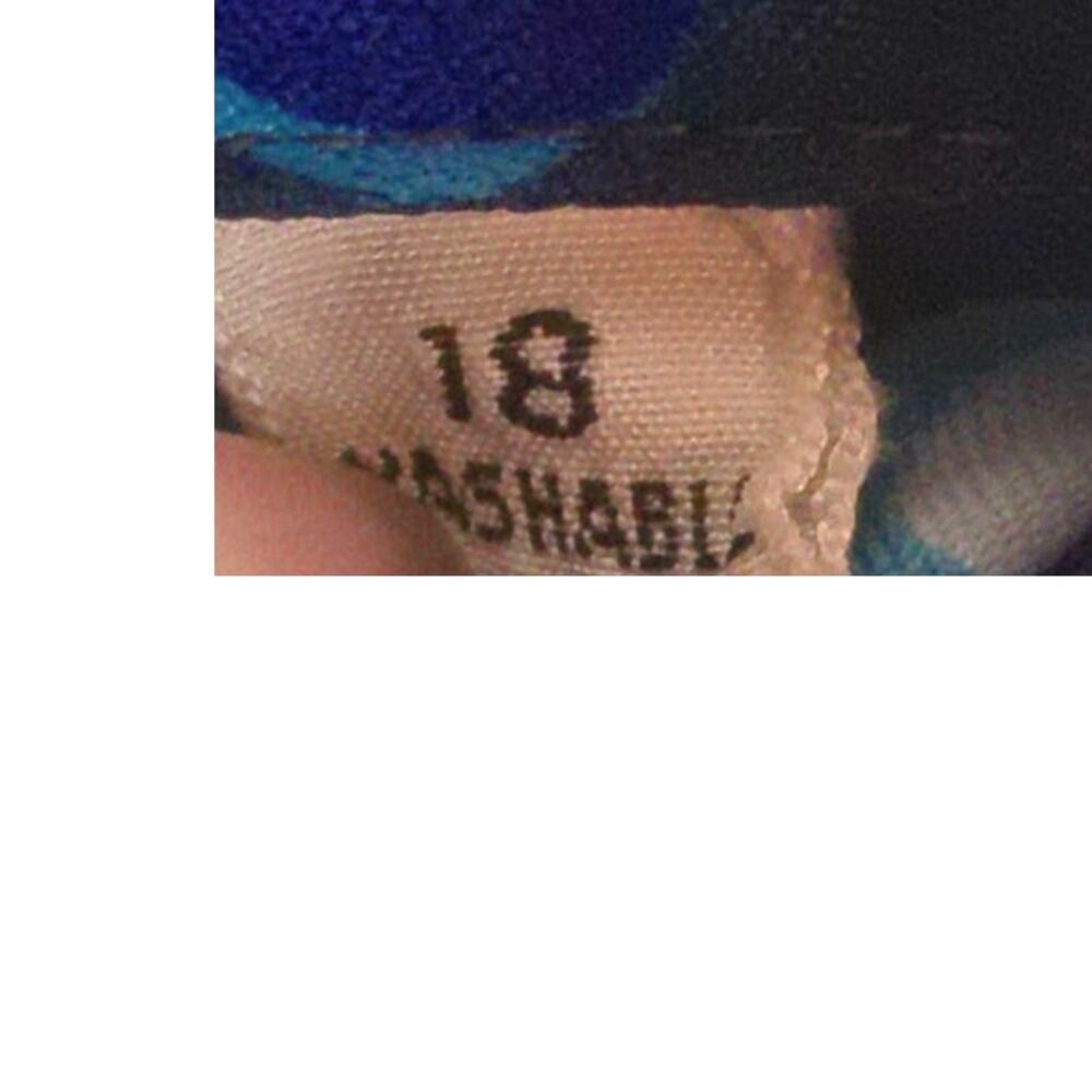 Vtg 70s Lanvin Paris Psychedelic Op Art Mod Graphic Dagger Collar Blouse 18 READ - Picture 7 of 11